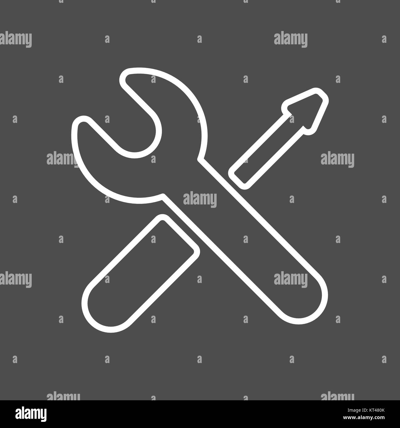 Screwdriver and wrench tools line icon Stock Vector Image & Art Alamy