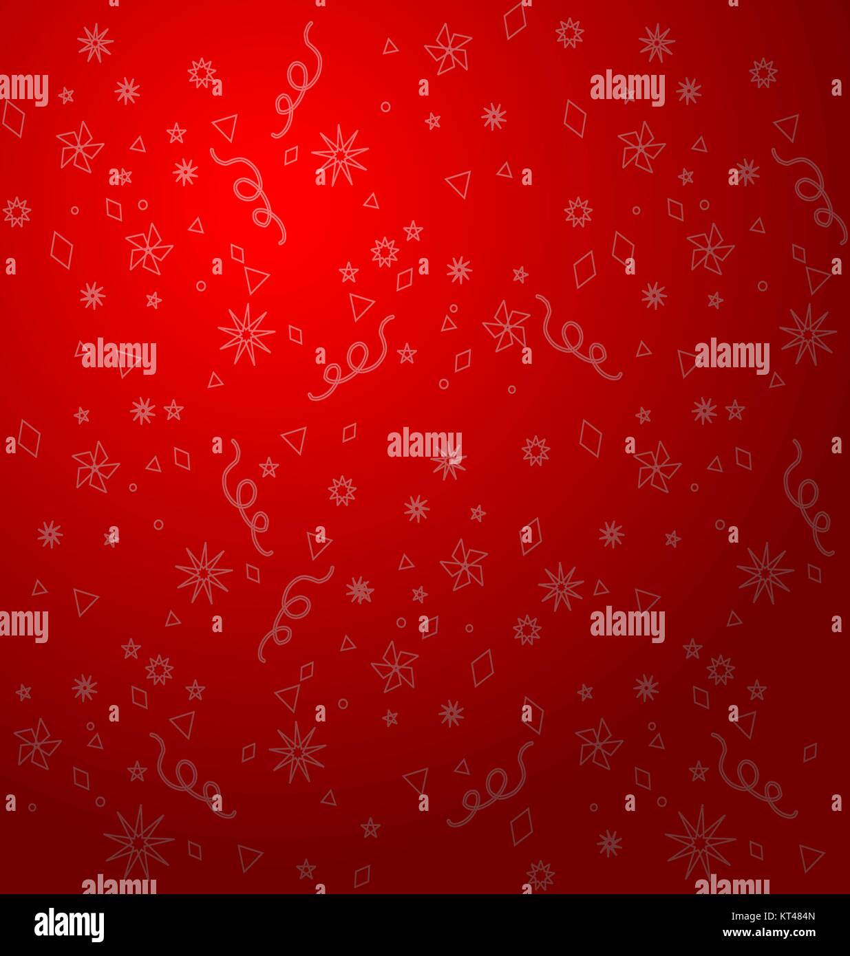 Background for greeting card with confetti on red. Stock Vector