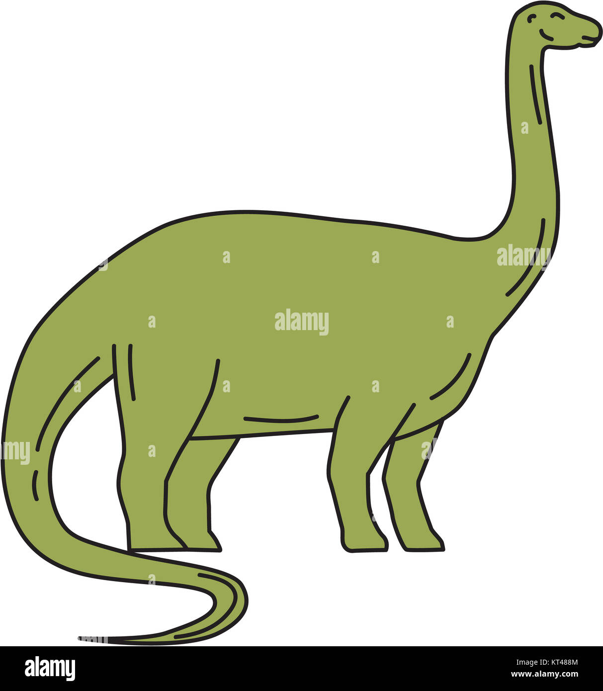 Brontosaurus Mono Line Stock Photo
