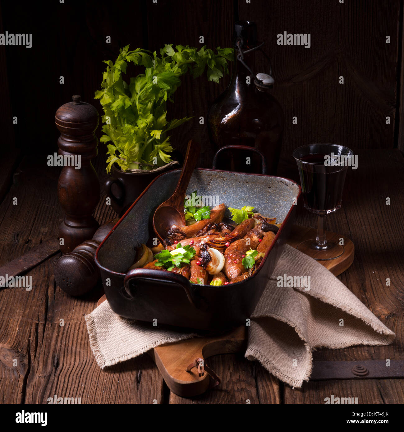 roasted king oyster mushrooms Stock Photo Alamy