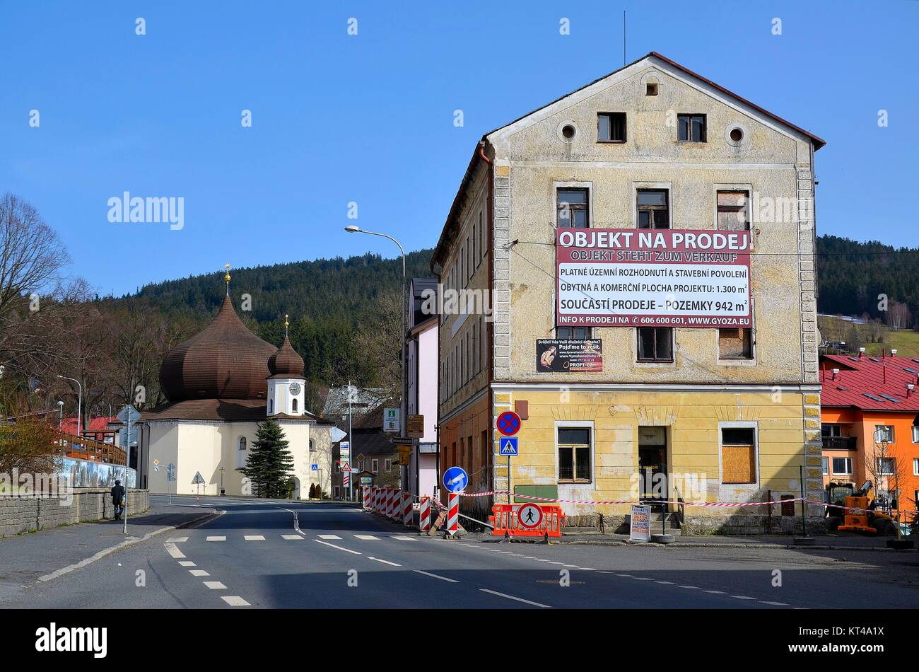 The village of Železná Ruda (Markt Eisenstein), Czech Republic, at the