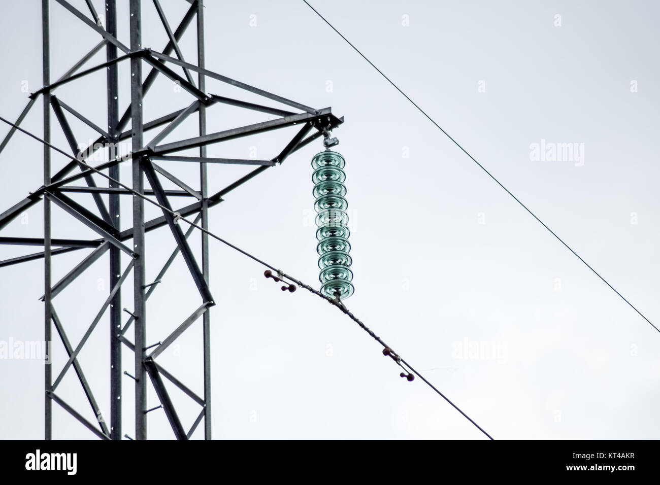 Glass prefabricated high voltage insulators on poles high-voltage power ...