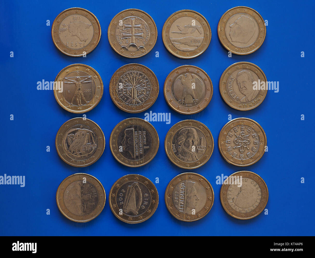1 euro coin, European Union Stock Photo