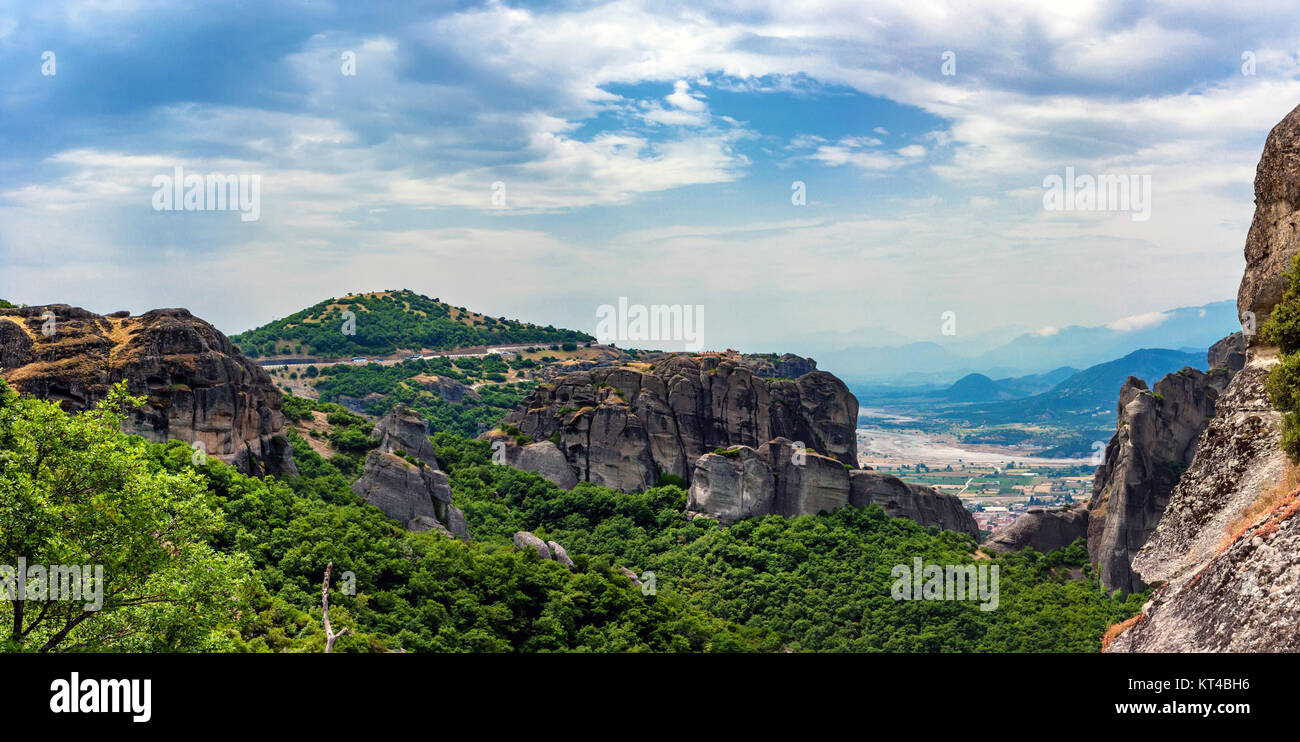 Scenic panoramic view to Meteora monasteries Stock Photo - Alamy