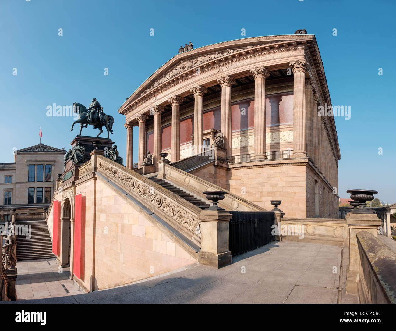 Old National Gallery in Berlin, Germany, three quarters view Stock