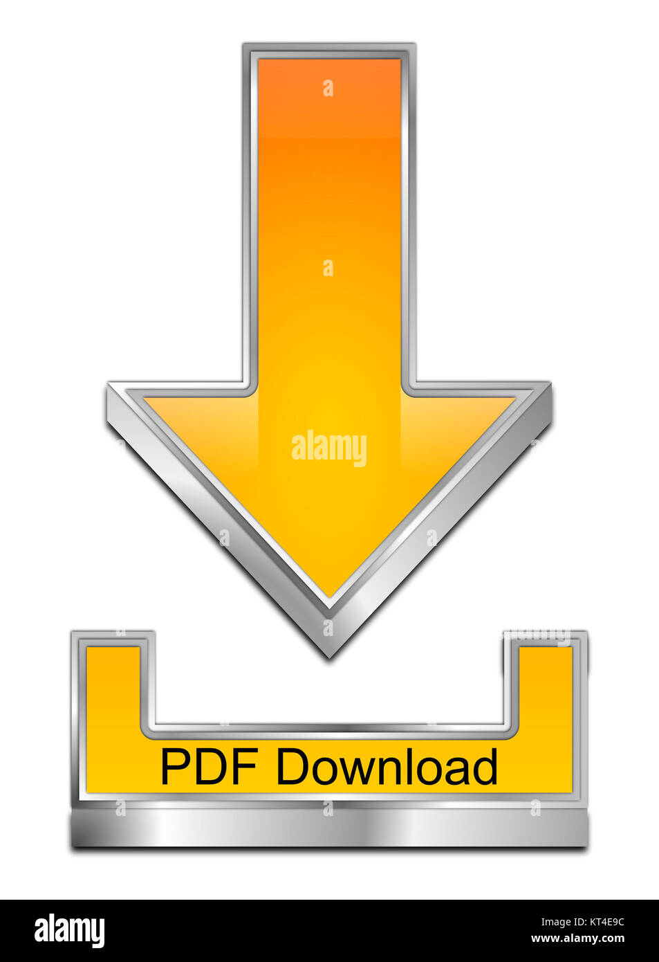 orange PDF Download Symbol - 3D illustration Stock Photo