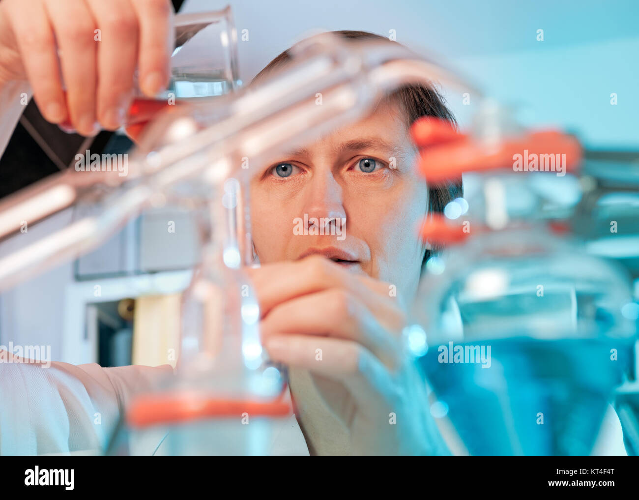 Scientist works in a chemical laboratory Stock Photo