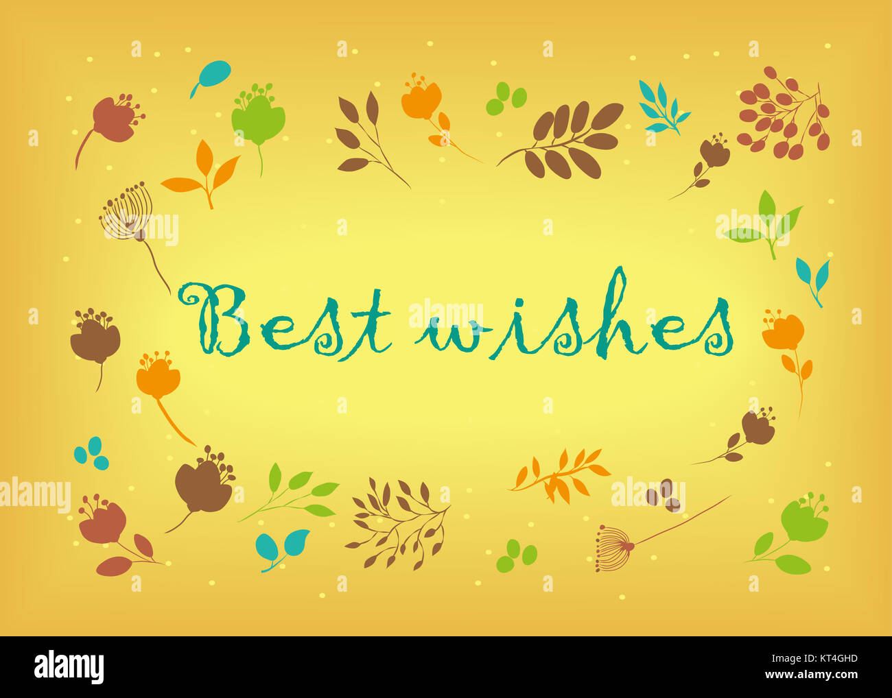 Best wishes. Floral card Stock Photo Alamy