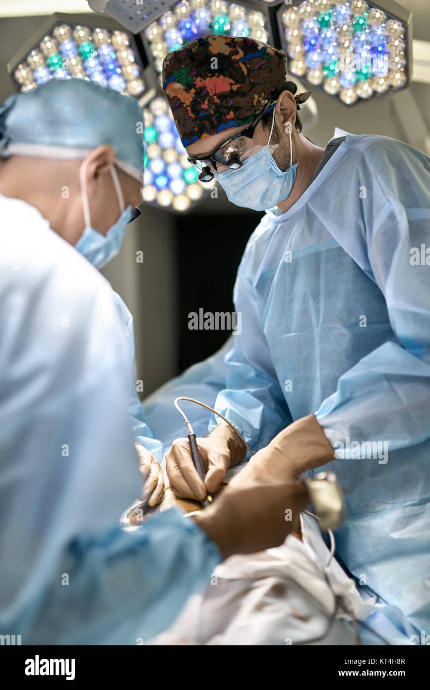 Abdominal operation process Stock Photo