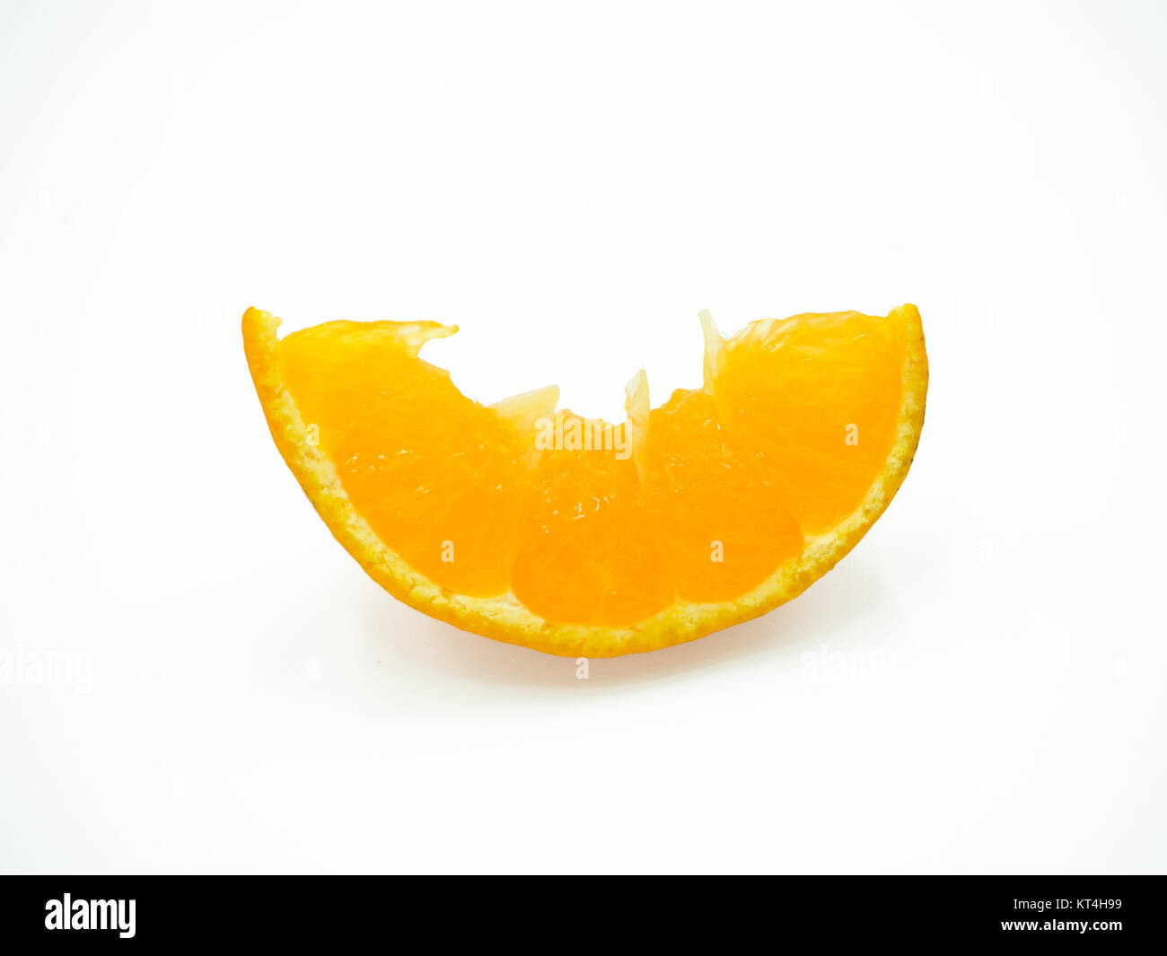 Slice of orange on isolated white background Stock Photo - Alamy