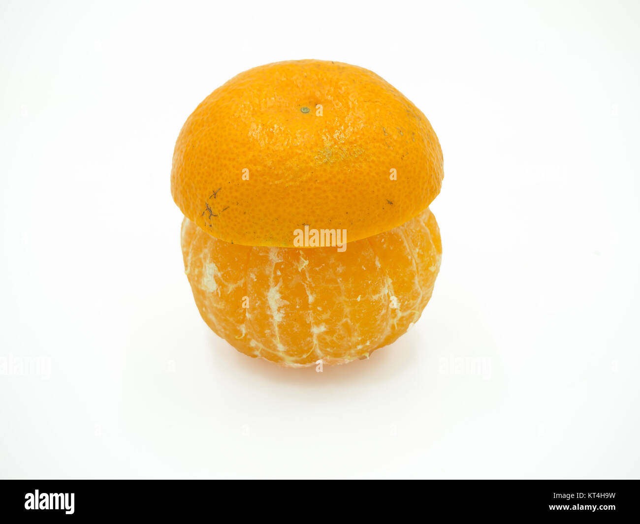 Slice of orange on isolated white background Stock Photo - Alamy