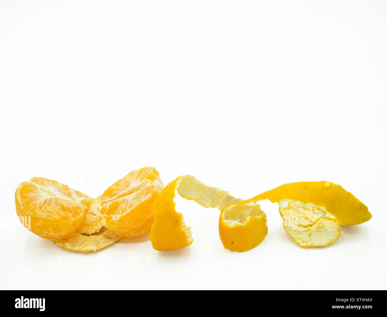 Slice of orange on isolated white background Stock Photo - Alamy