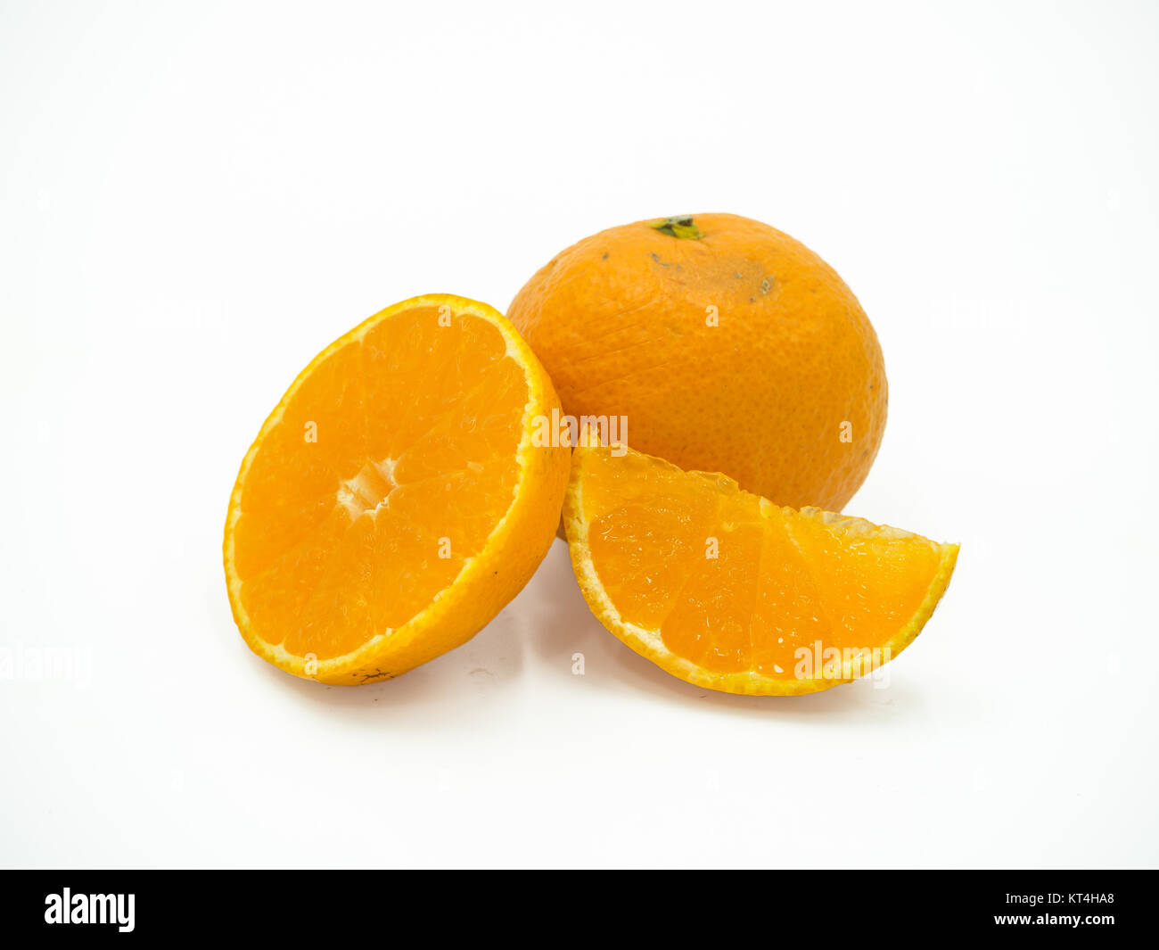 Slice of orange on isolated white background Stock Photo - Alamy