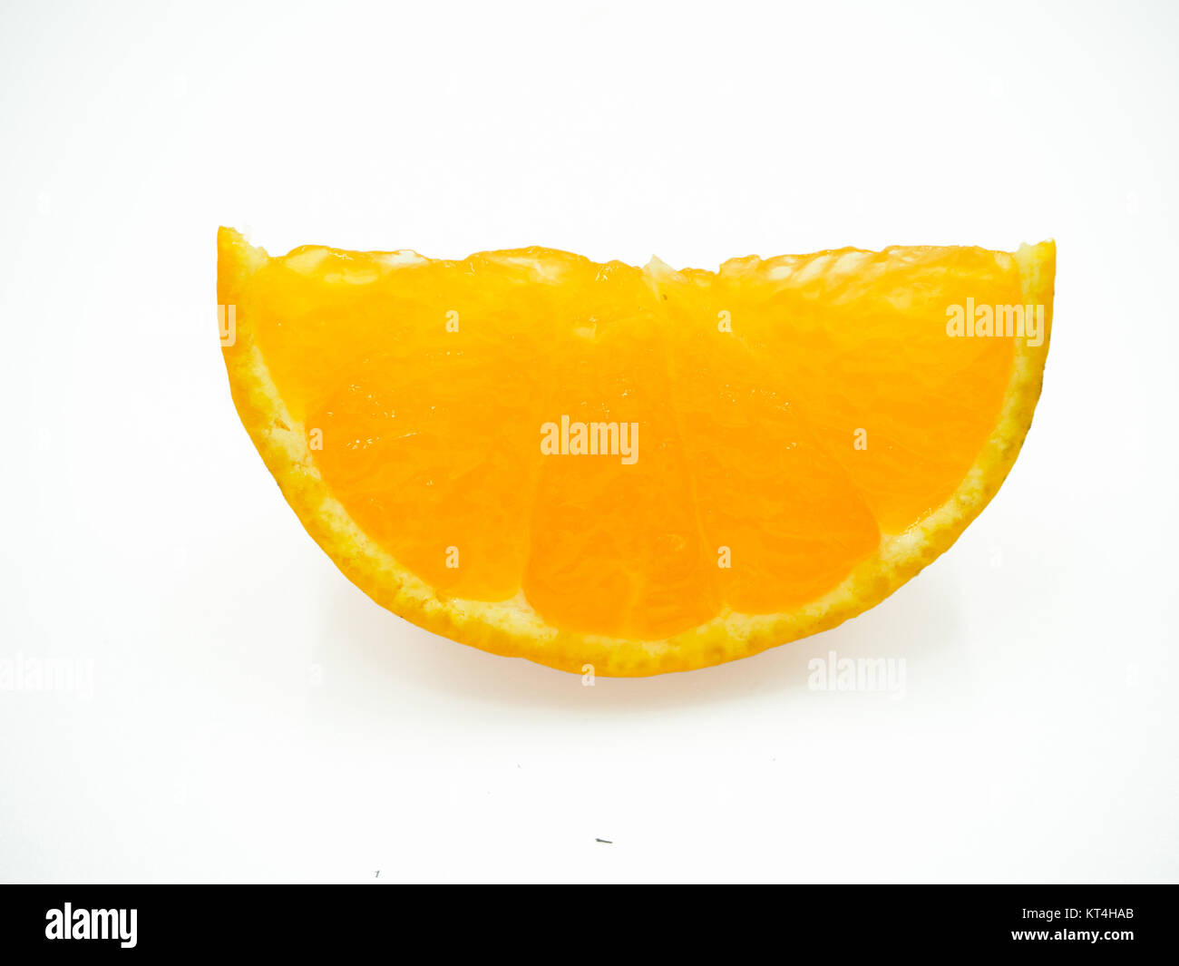 Slice of orange on isolated white background Stock Photo - Alamy