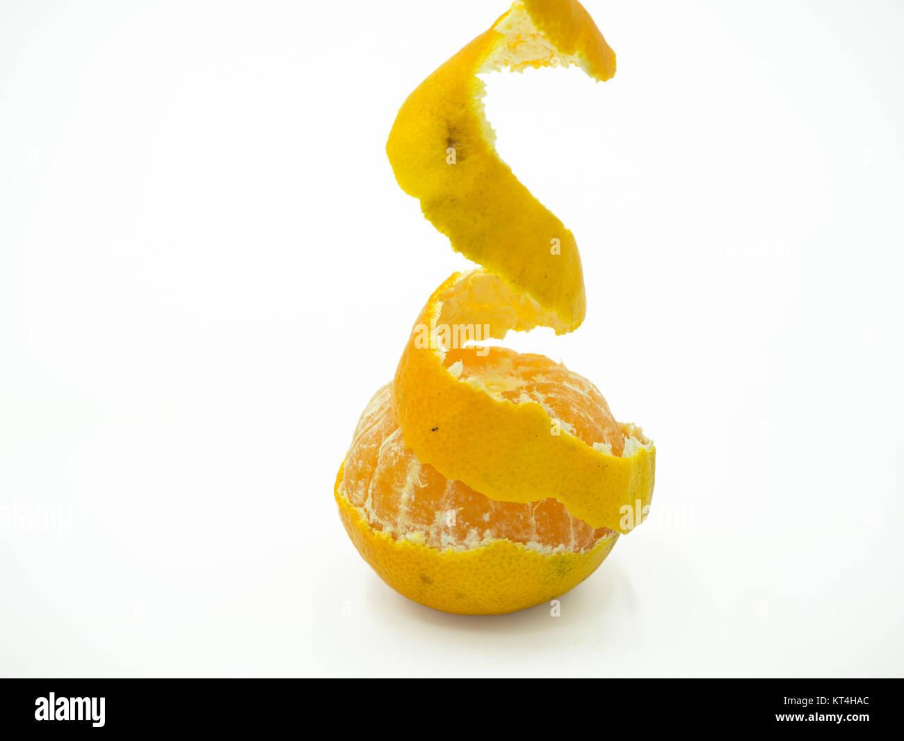Slice of orange on isolated white background Stock Photo - Alamy