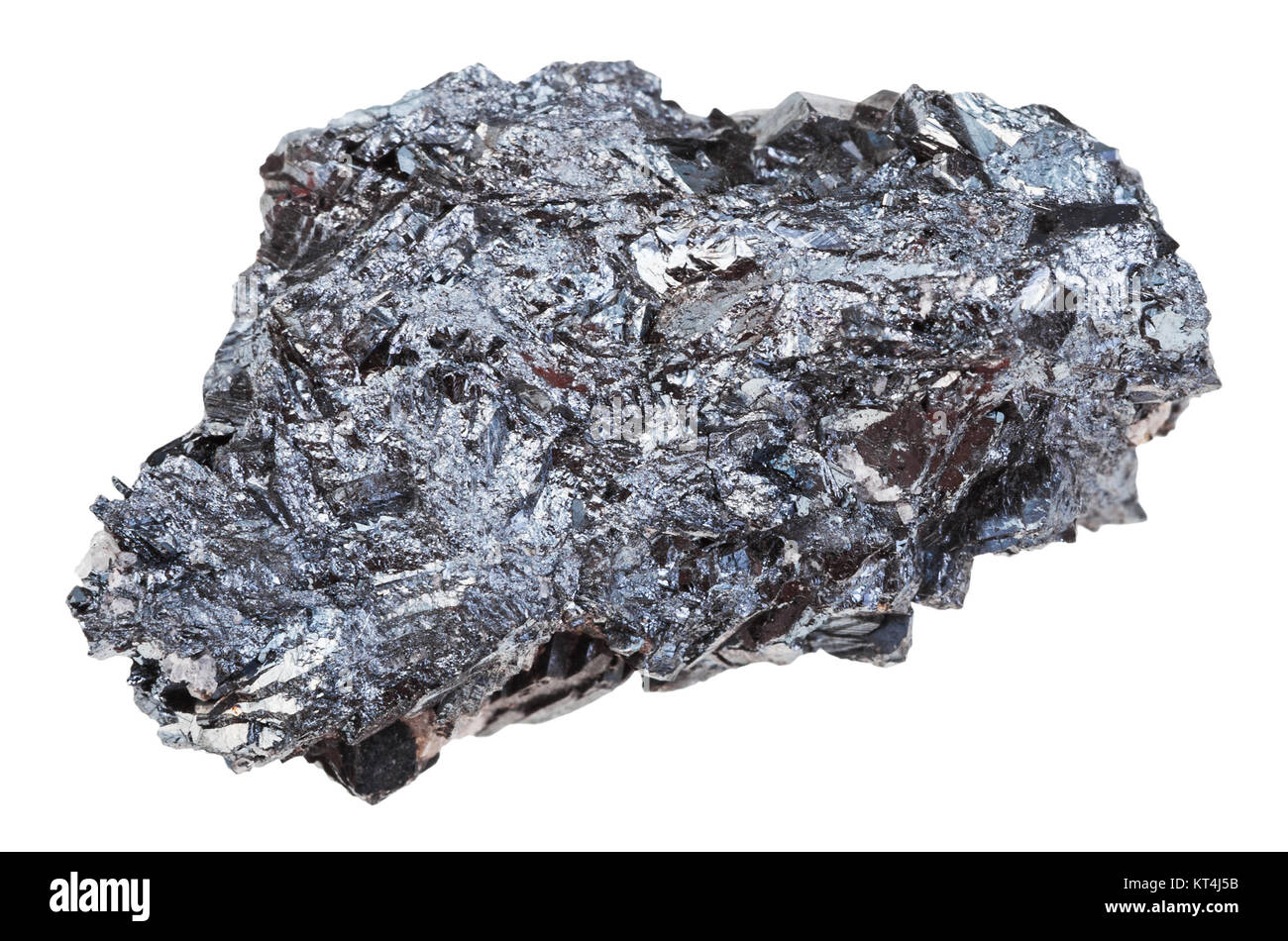 piece of hematite (iron ore) stone isolated Stock Photo