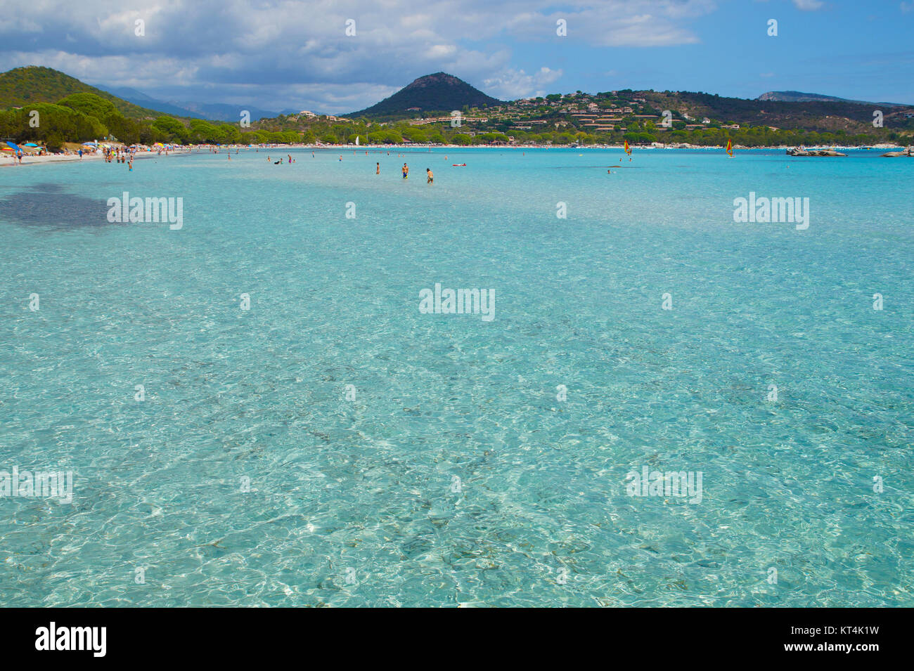 tropical beach with white sand and turquoise water under blue sky Stock ...