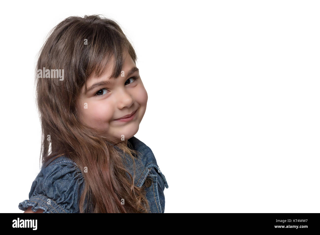 Portrait of little girl isolated Stock Photo - Alamy