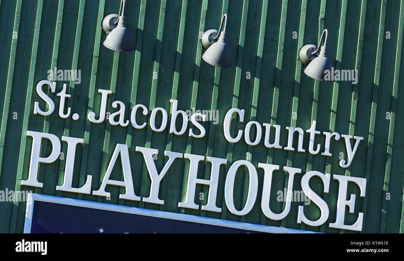 Sign of St. Jacobs Country Playhouse. St. Jacobs Ontario Canada Stock ...