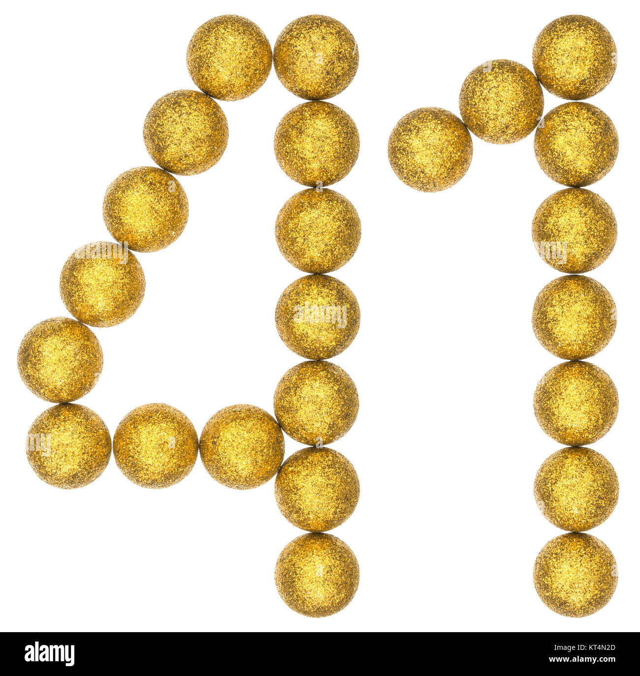 Numeral 41, forty one, from decorative balls, isolated on white ...