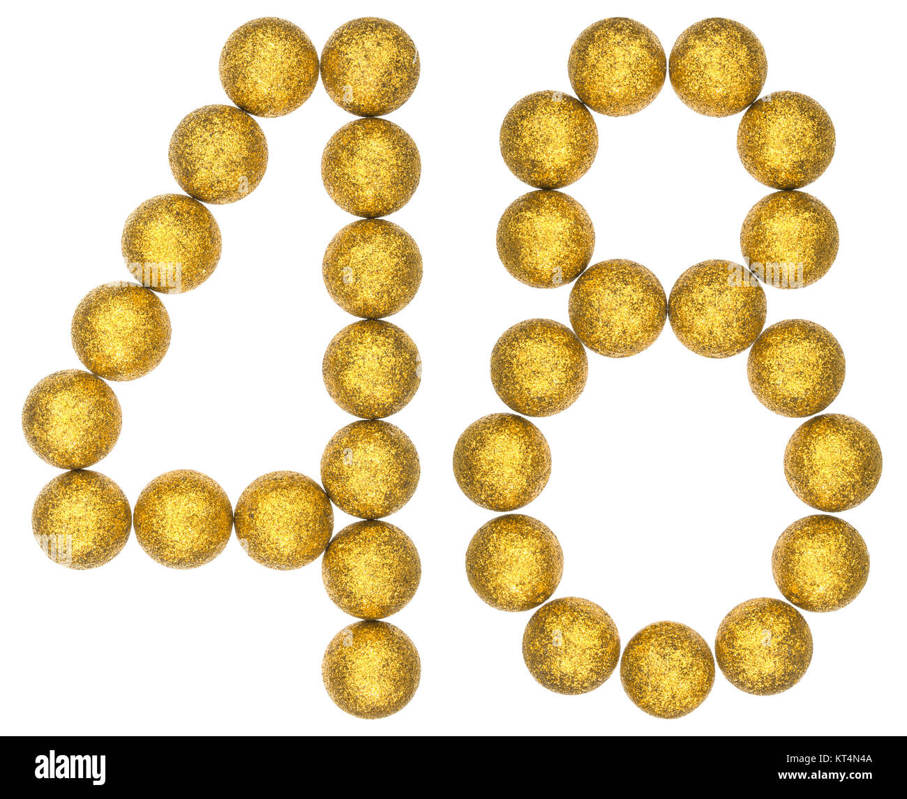Numeral 48, forty eight, from decorative balls, isolated on white background Stock Photo