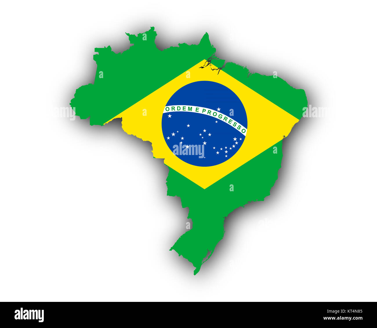 Karte und Fahne von Brasilien Stock Photo