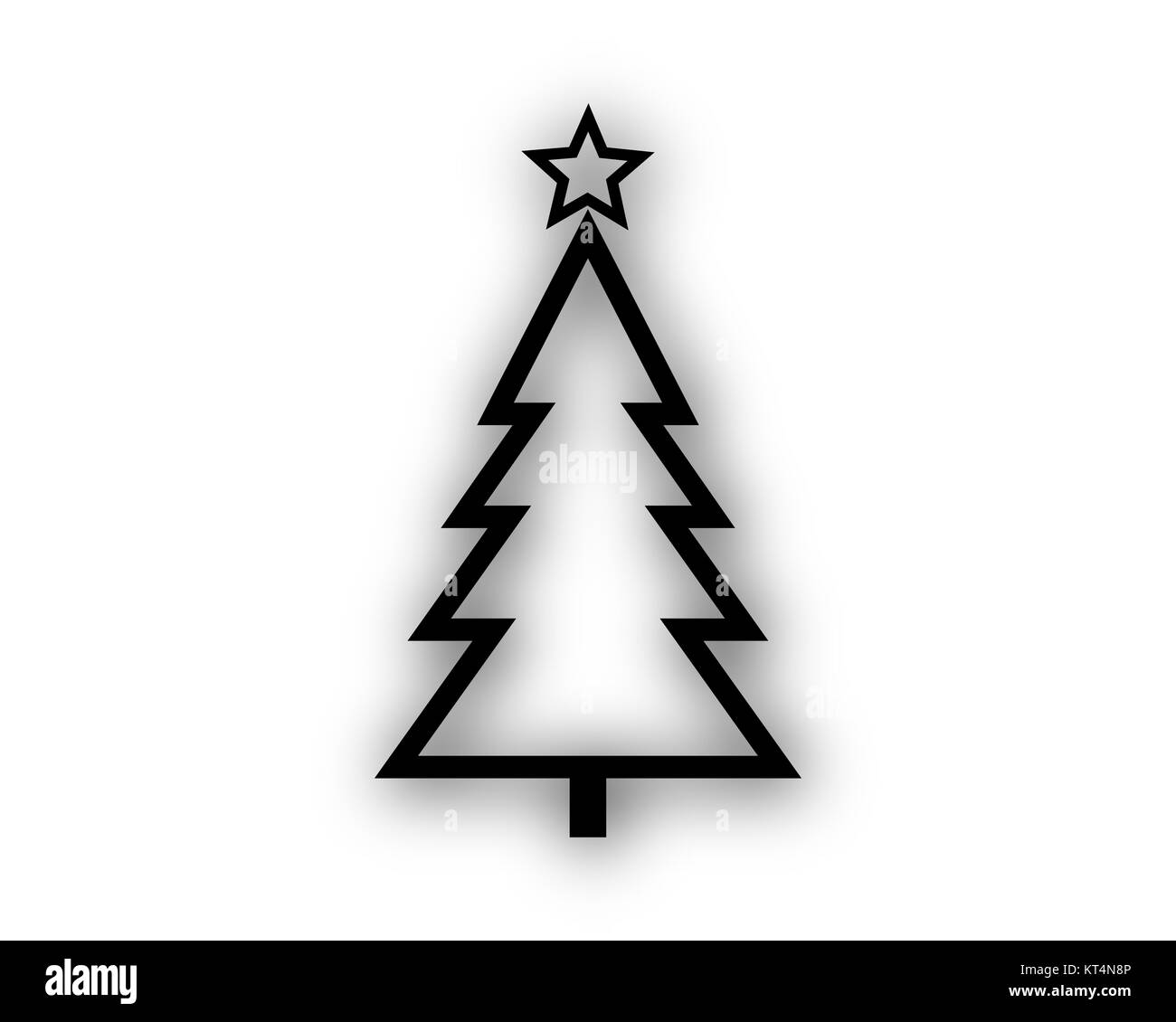Weihnachtsbaum auf weiss Stock Photo