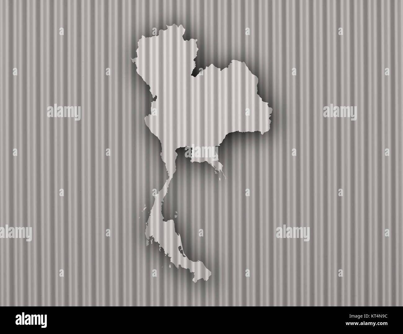 Karte von Thailand auf Wellblech Stock Photo