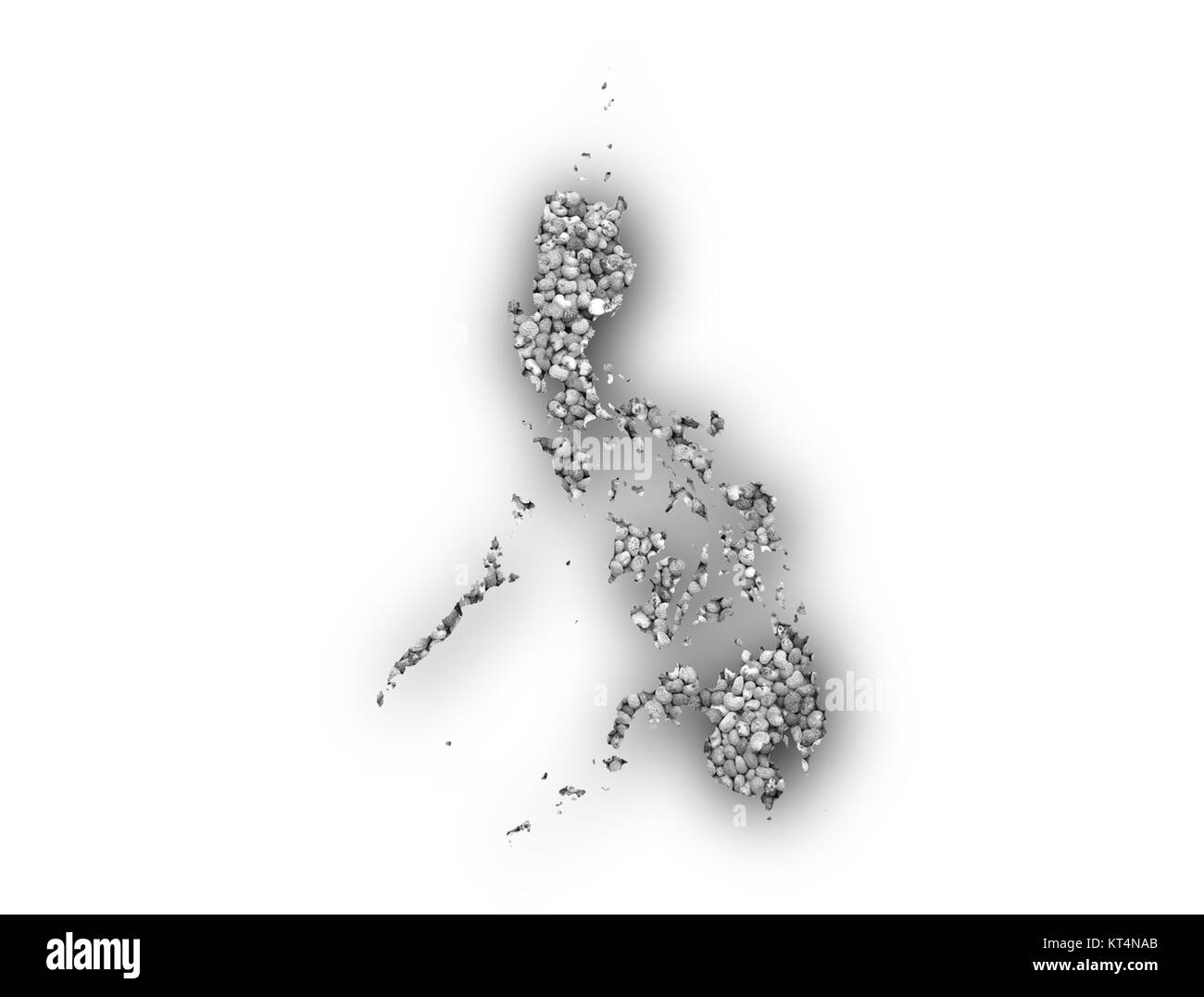 Karte der Philippinen auf Mohn Stock Photo