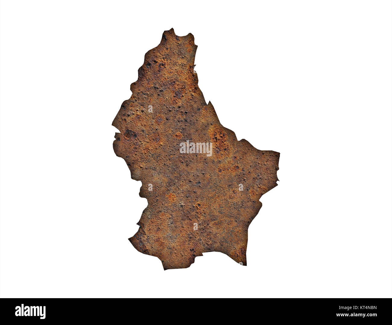 Karte von Luxemburg auf rostigem Metall Stock Photo