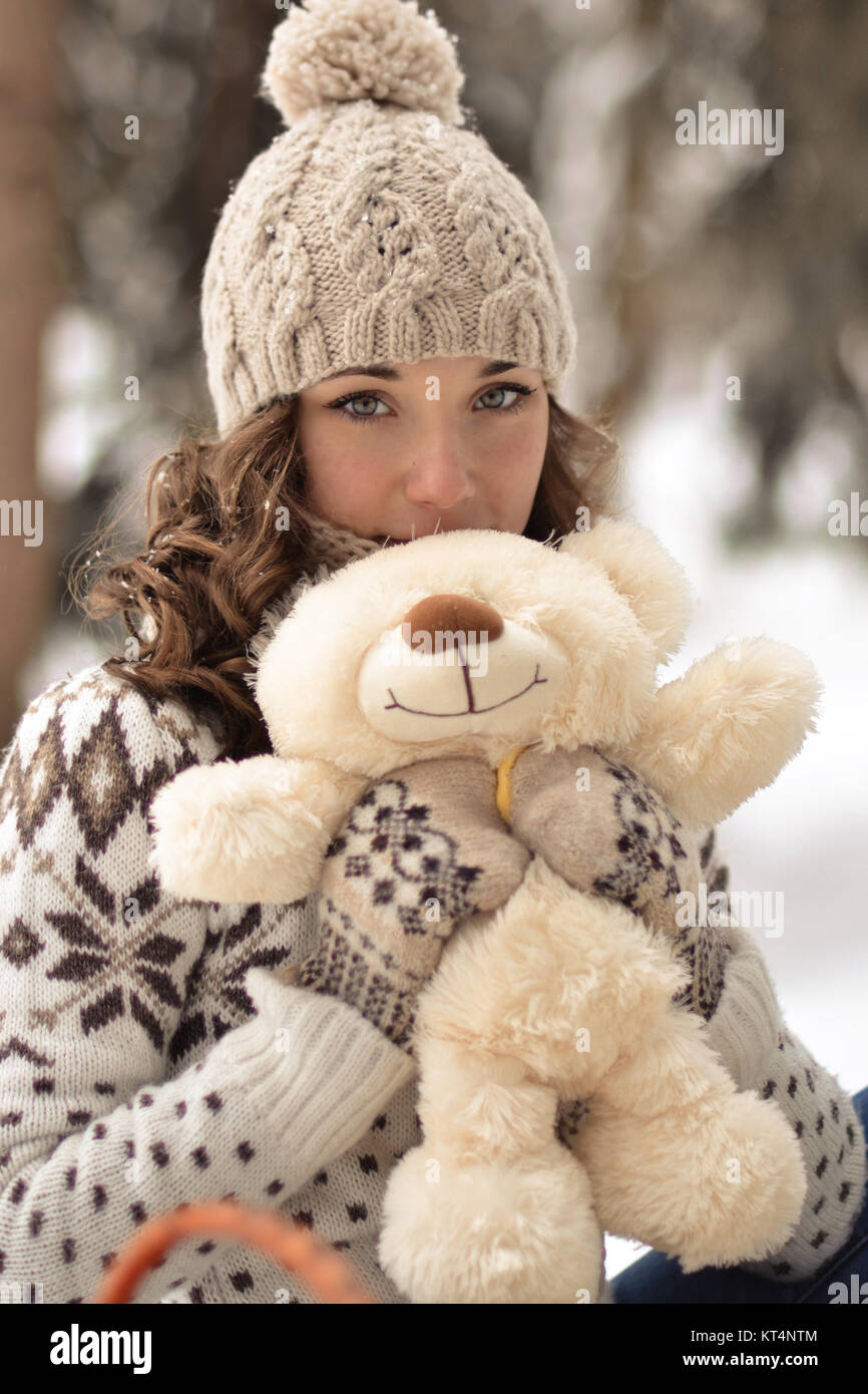 Teddy Bear Jacket with Mittens for Girls