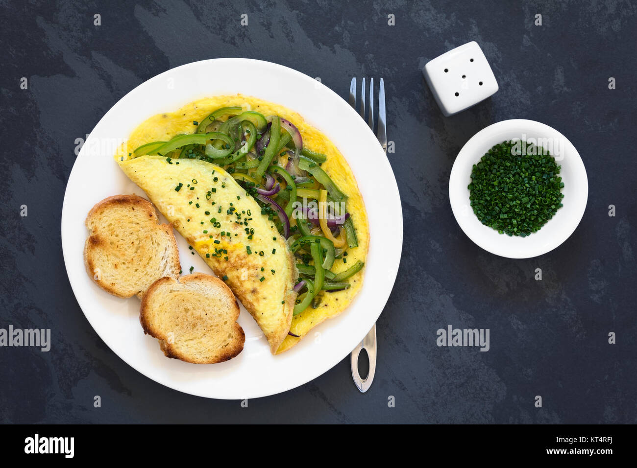 Omelette with Pepper and Onion Stock Photo Alamy