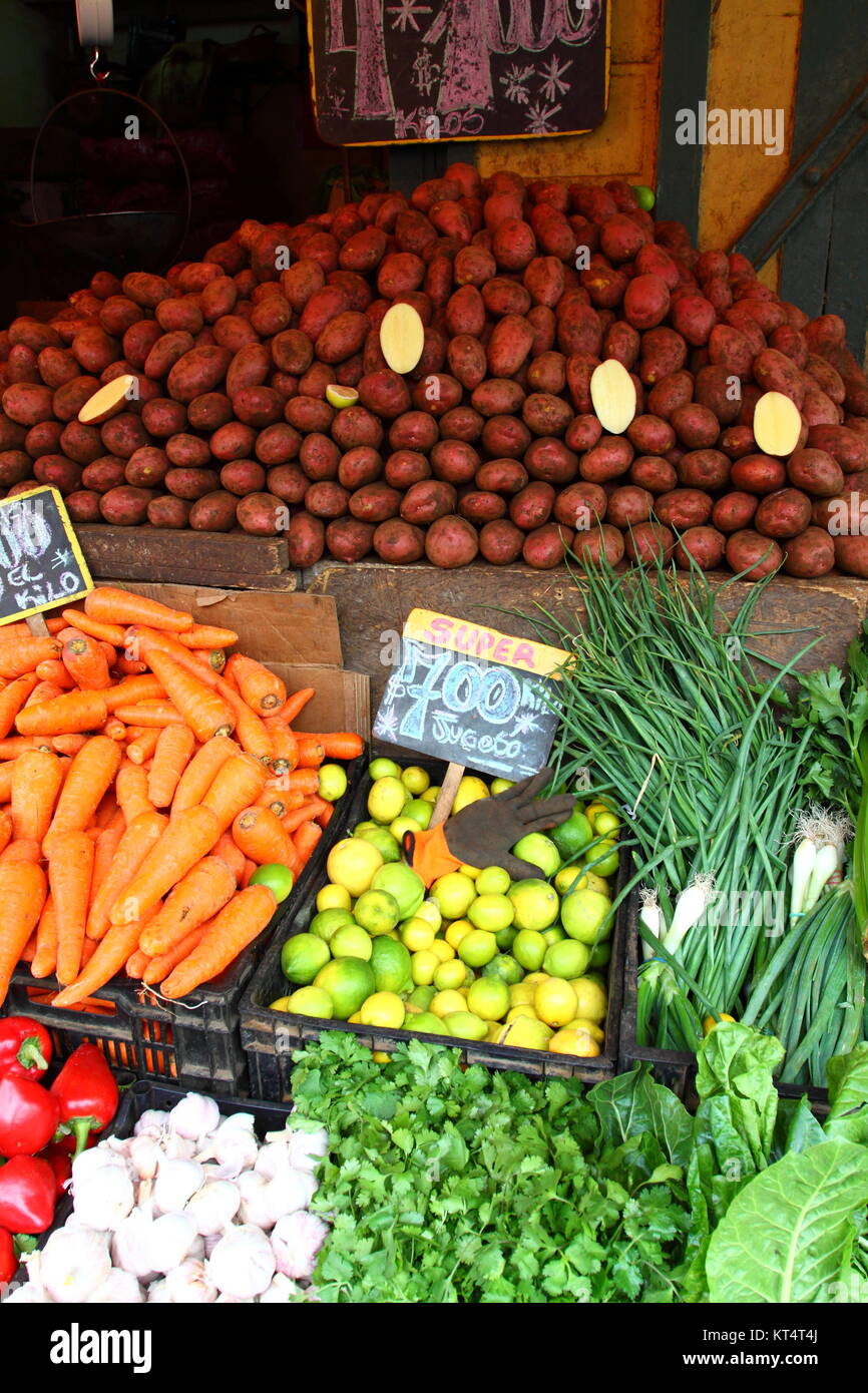 Fresh fruits and vegetables at the local market Stock Photo - Alamy