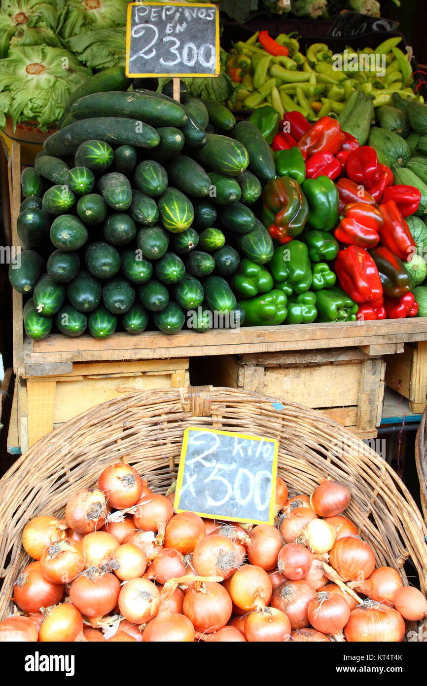 Fresh fruits and vegetables at the local market Stock Photo - Alamy