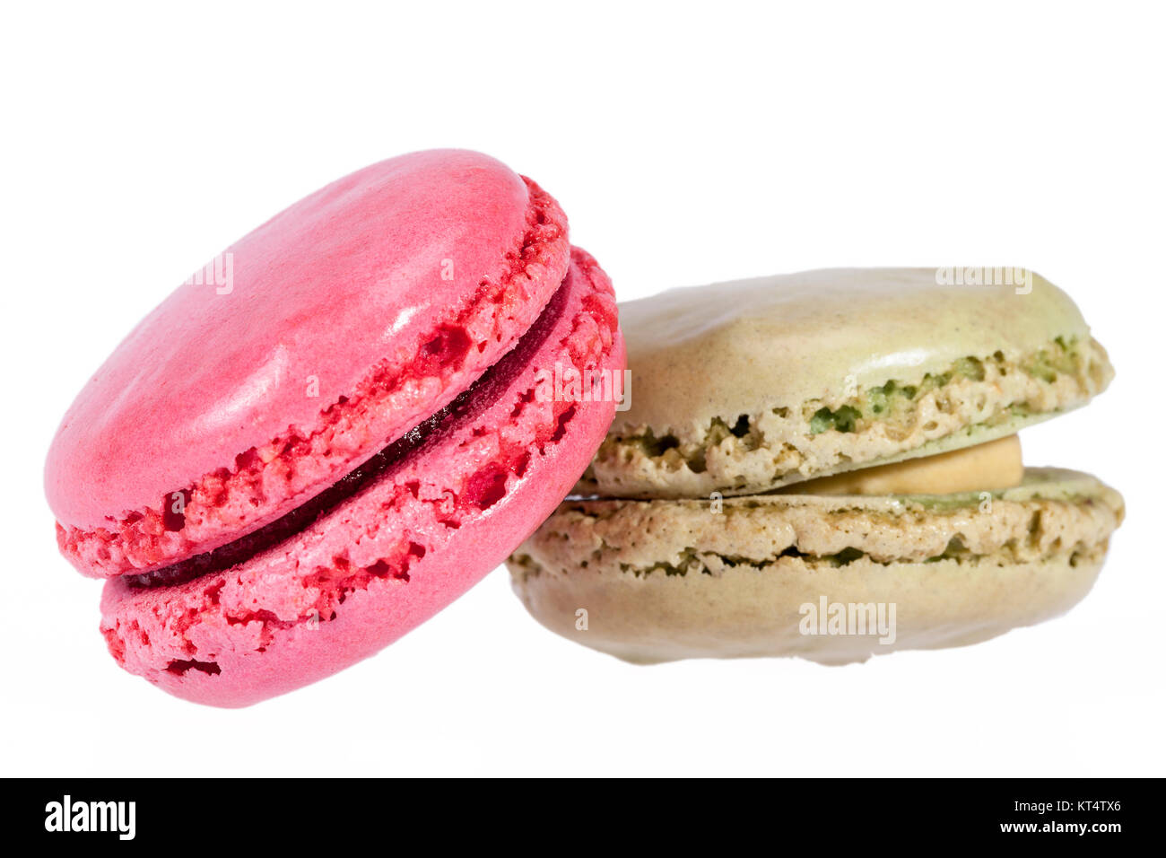 Colorful cookies of macaroon isolated on white background. Stock Photo