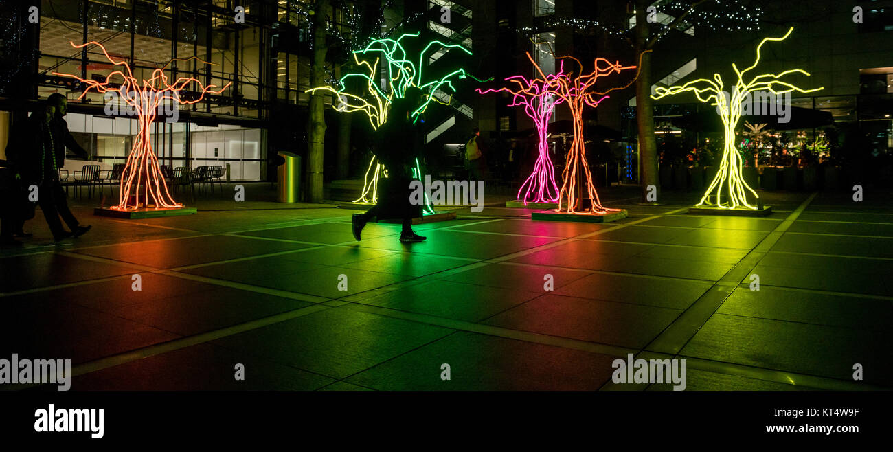 Lumen, Light Traces series by David Ogle, Broadgate Square, London Stock Photo