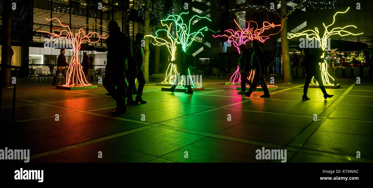 Lumen, Light Traces series by David Ogle, Broadgate Square, London Stock Photo