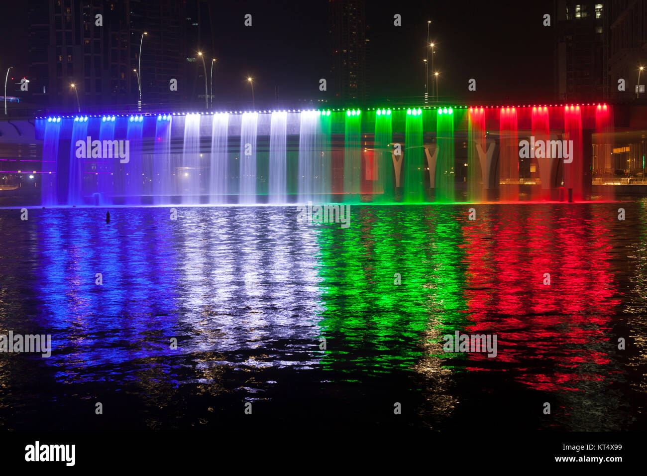 Dubai Water Canal Waterfall in Dubai, UAE Stock Photo Alamy