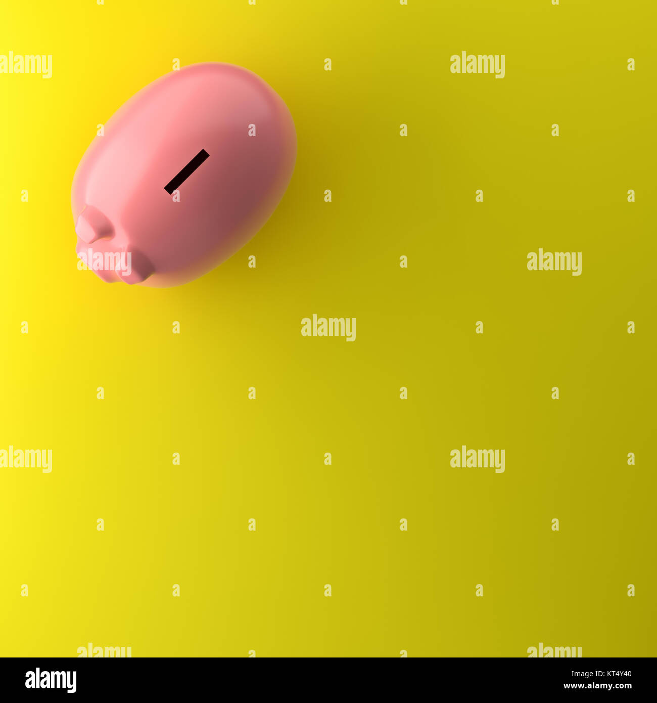 3D RENDERING OF TOP VIEW OF PIGGY BANK Stock Photo - Alamy