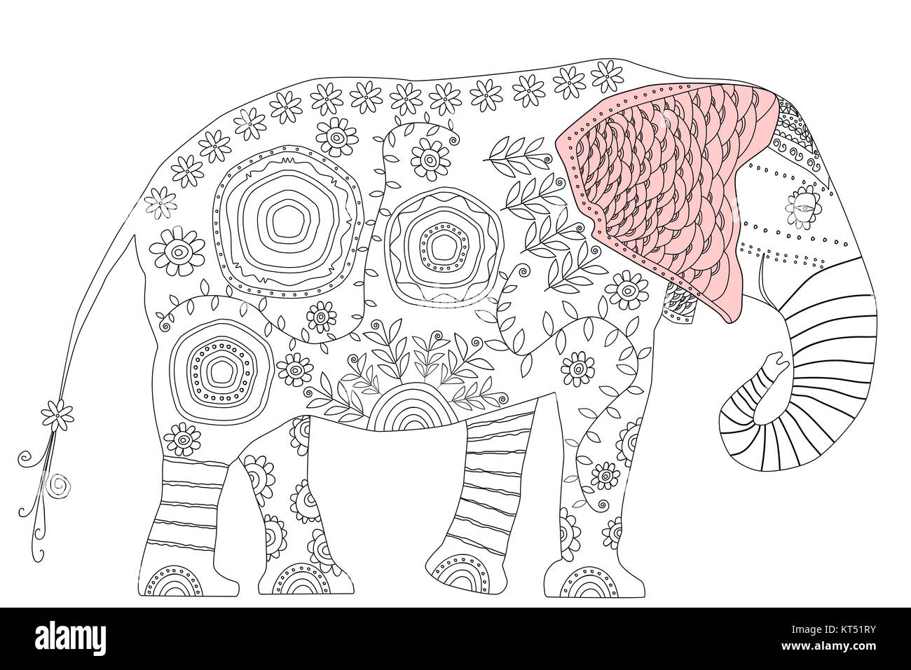 Black and white illustration for coloring book Stock Photo