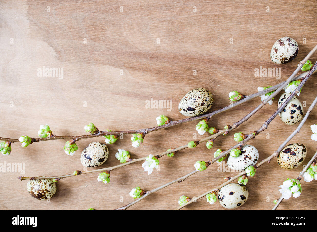 Easter table setting with spring flowers Stock Photo - Alamy
