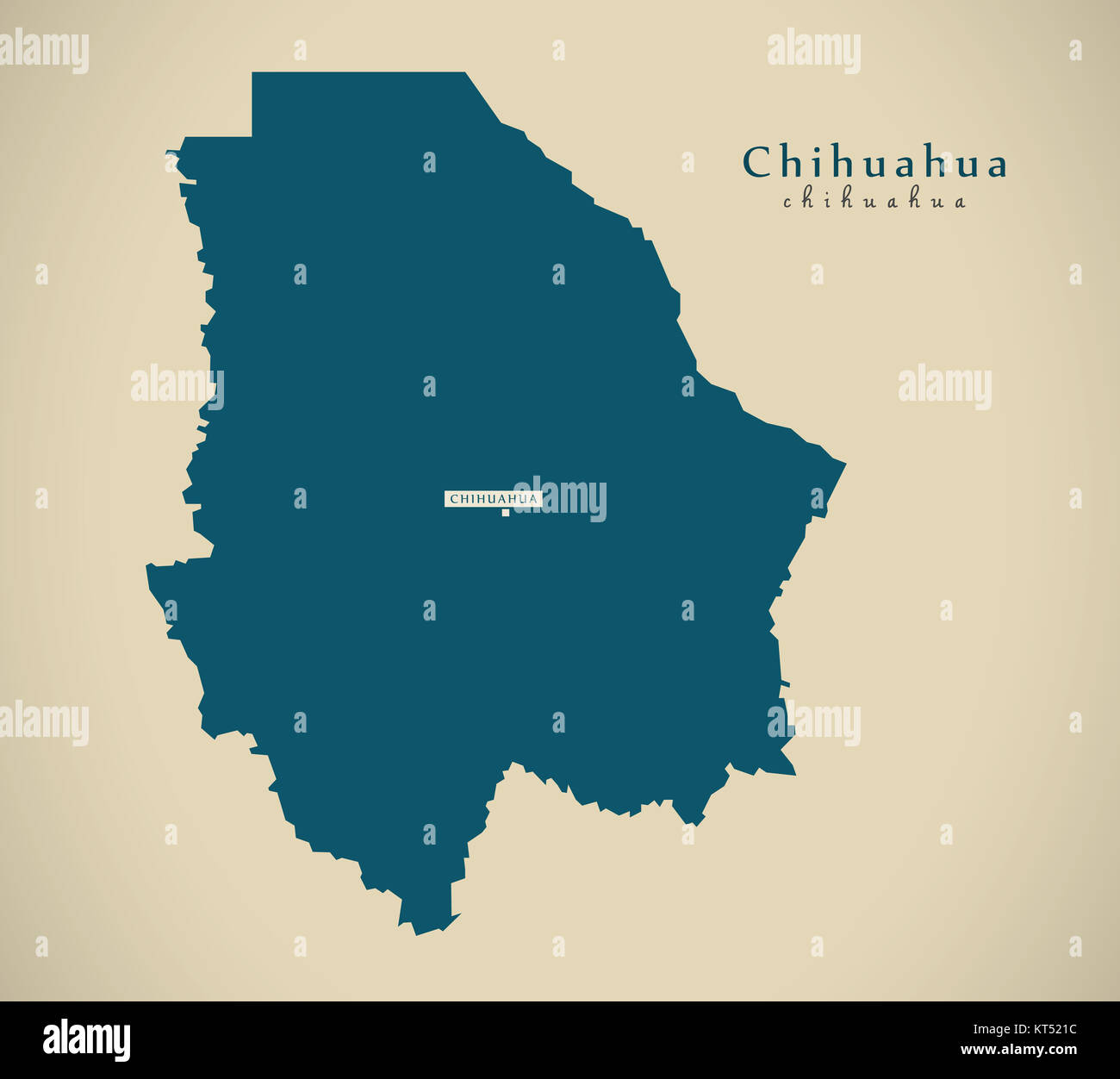 Modern Map - Chihuahua Mexico MX illustration Stock Photo - Alamy