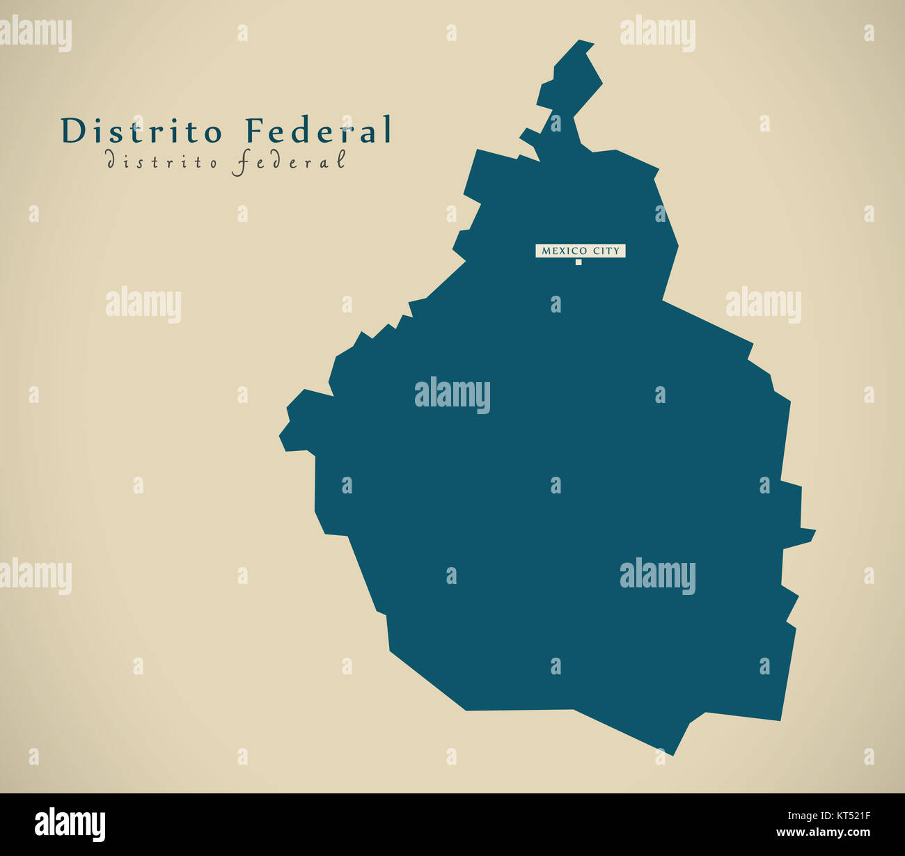 Modern Map Distrito Federal Mexico MX illustration Stock Photo Alamy