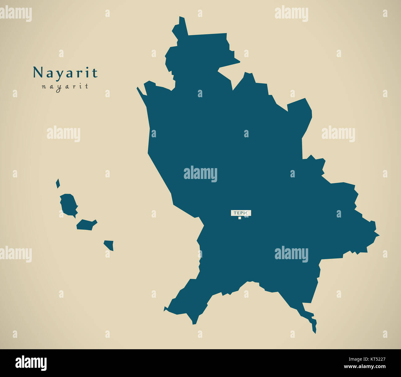 Modern Map Nayarit Mexico MX illustration Stock Photo Alamy