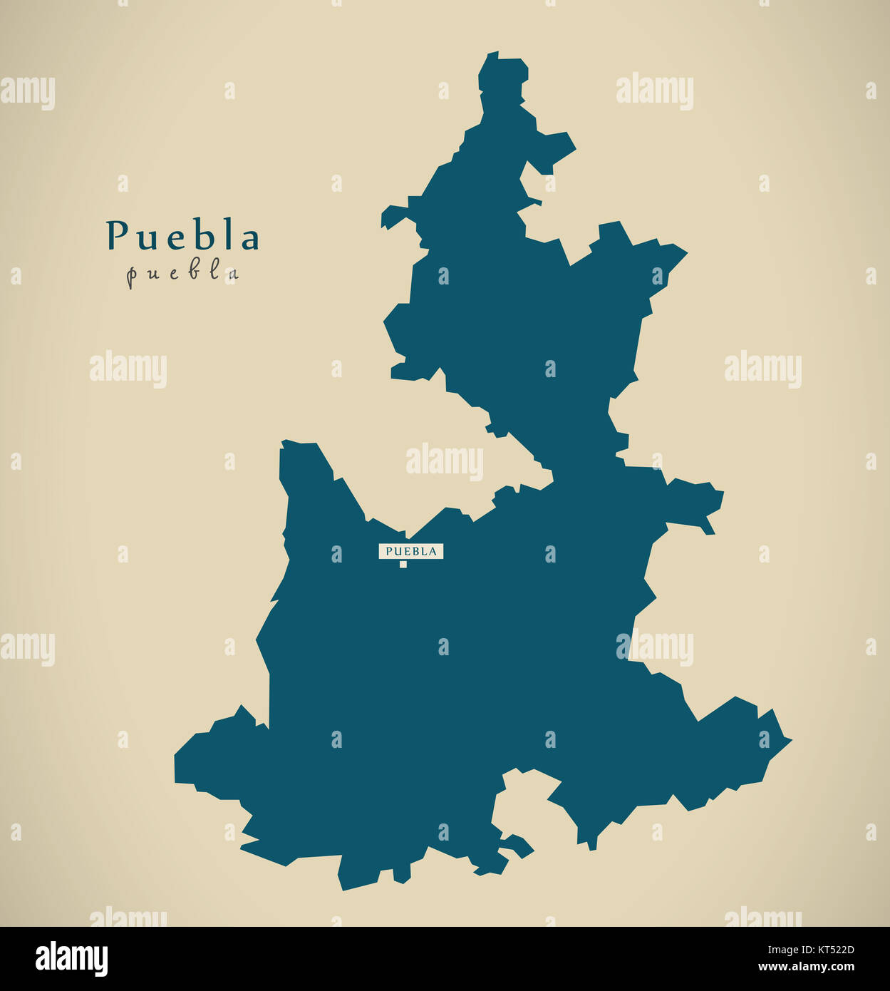 Modern Map Puebla Mexico MX illustration Stock Photo Alamy