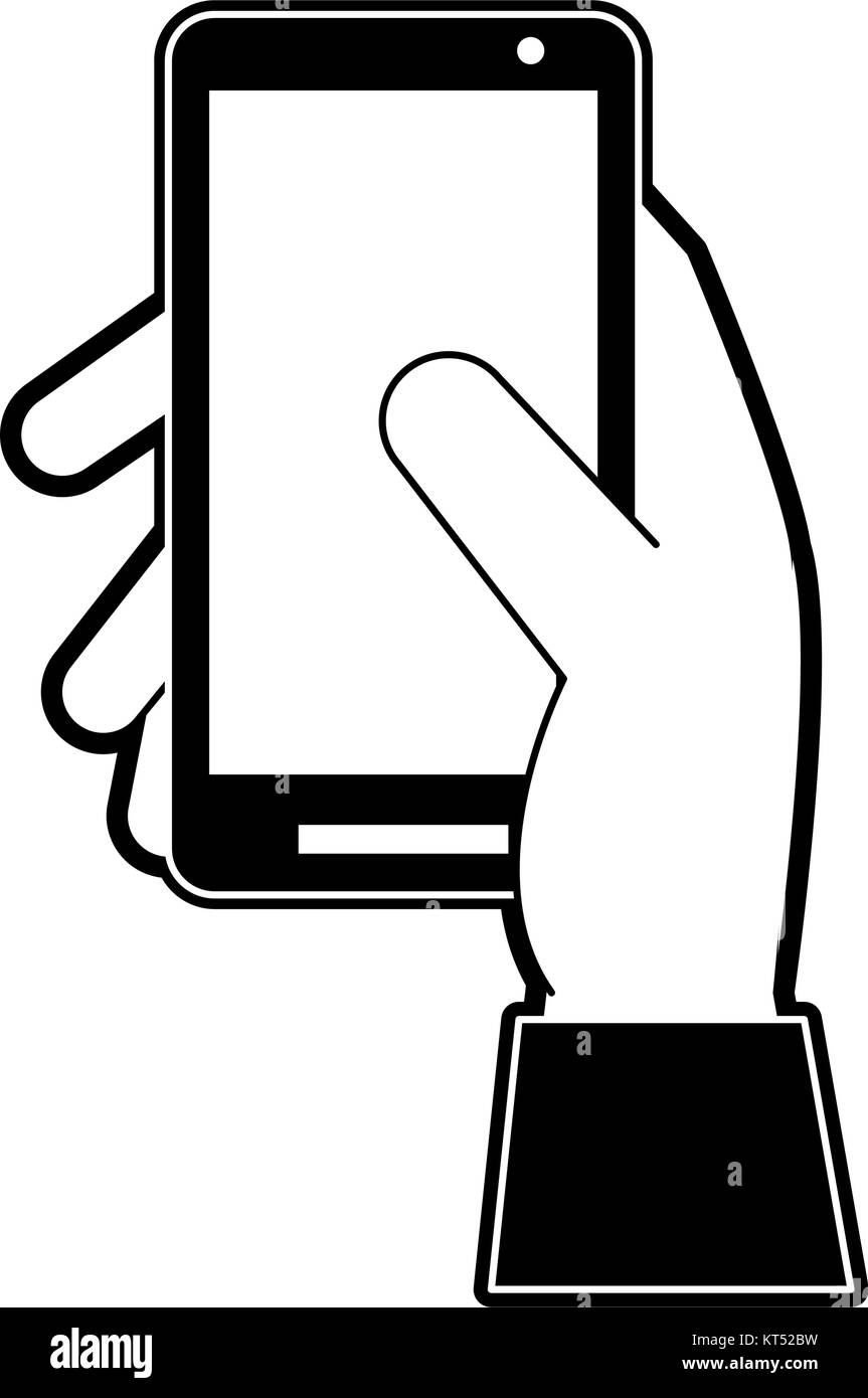 Hand with smartphone Stock Vector Image & Art - Alamy