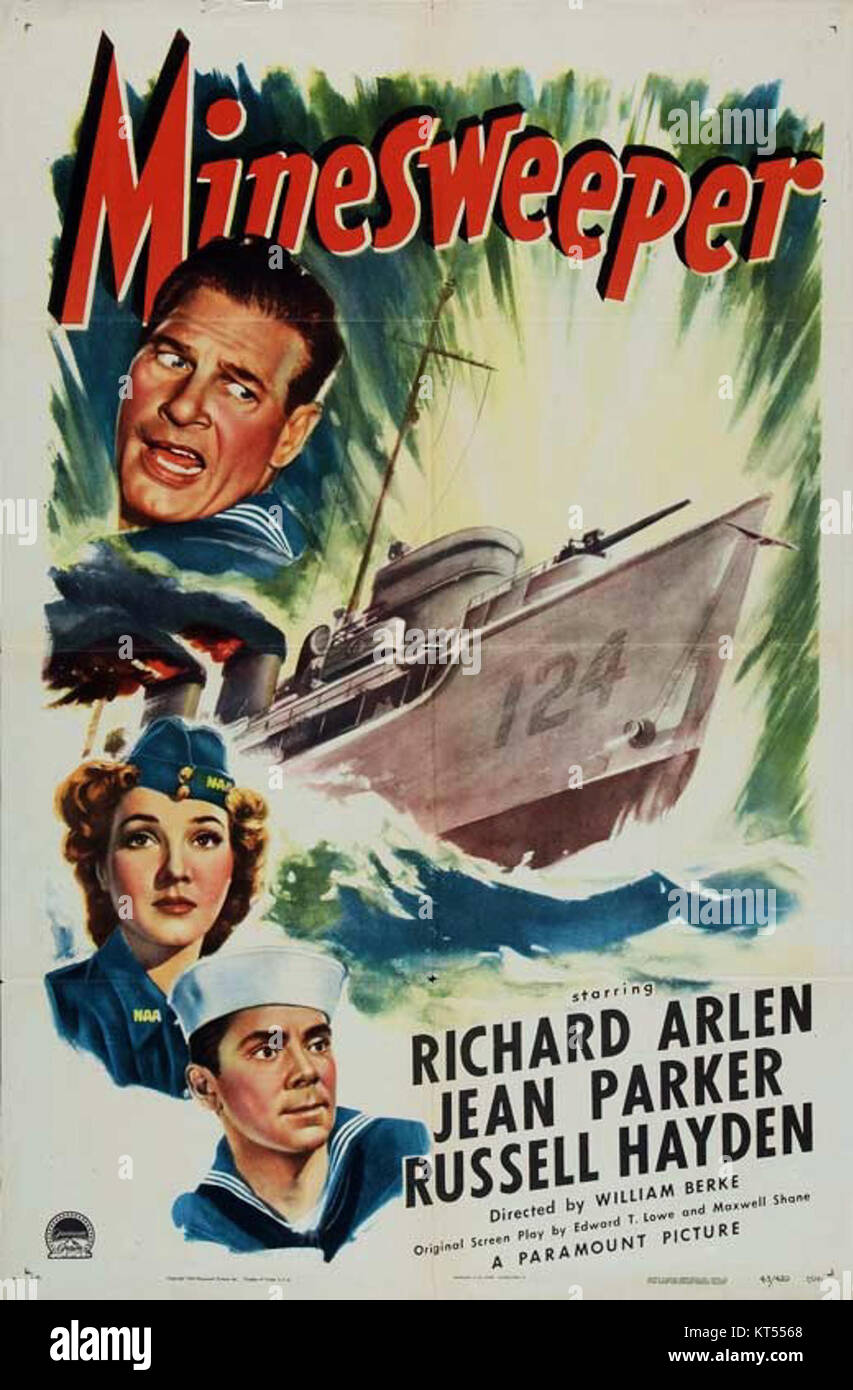 The 1943 Minesweeper movie poster depicts the key themes of wartime ...