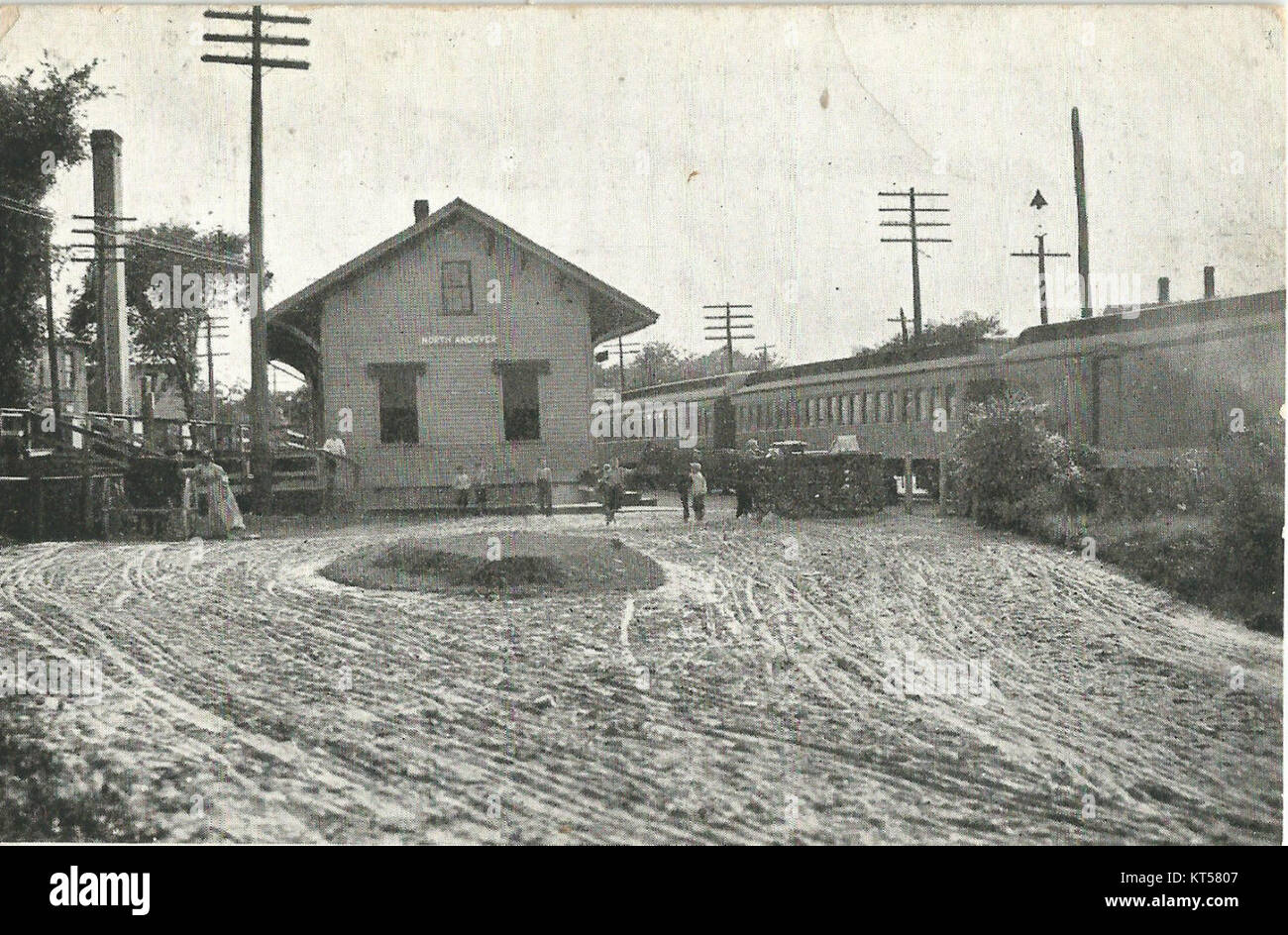 North Andover station postcard Stock Photo Alamy