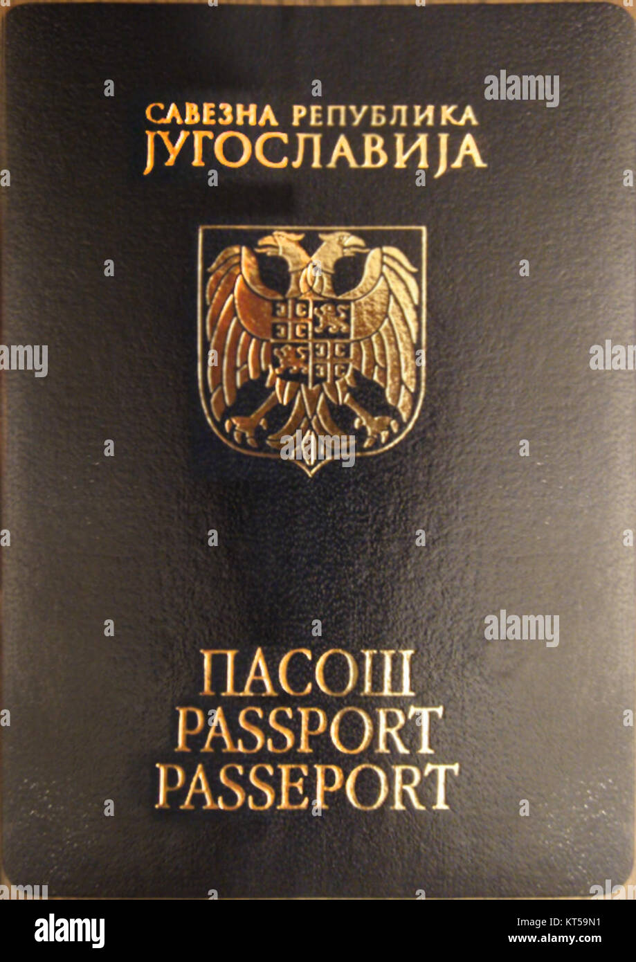 Passport of the Federal Republic of Yugoslavia Stock Photo