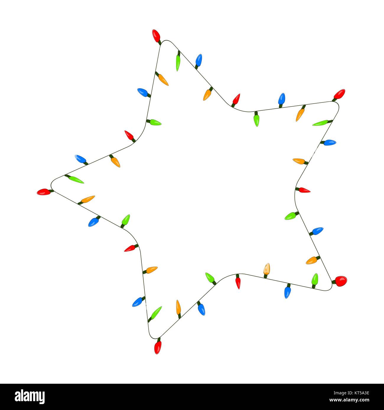 light bulb, garland star christmas design isolated on white background ...